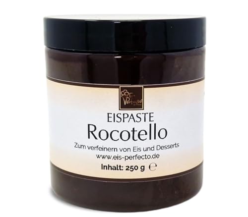 Rocotello Eispaste │ mit authentischen Haselnussstücken │ MEGA GESCHMACK │ Pimpe deine Eis, Desserts, Getränke uvm mit einer extra Portion Geschmack auf │ Inhalt 250 g von Eis Perfecto