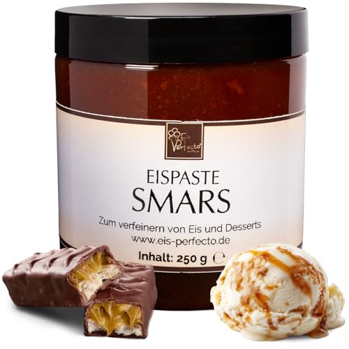 SMARS Eispaste │ Schokoladiger Genuss mit Karamell und Nougat │ MEGA GESCHMACK │ Verfeinere dein Eis, Desserts, Getränke uvm mit einer extra Portion Geschmack │ Inhalt 250 g von Eis Perfecto