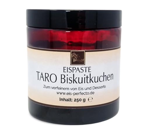 Taro Biskuitkuchen Eispaste │ fliederfarbenes Eisvergnügen │ MEGA GESCHMACK │ Pimpe deine Eis, Desserts, Getränke uvm mit einer extra Portion Geschmack auf │ Inhalt 250 g von Eis Perfecto