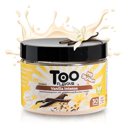 Too Flavour Vanilla Intense Aromapulver│ mit gemahlener Bourbon Vanille │ Nur 7 kcal pro Portion│ Zum Aromatisieren von Lebensmittel, Getränke uvm.│Inhalt 30 Portionen von Eis Perfecto