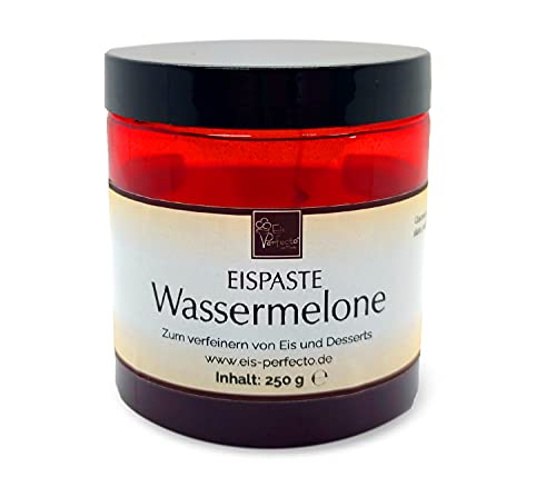 Wassermelone-Eispaste für fruchtiges aromatisches Eis » OHNE KÜNSTLICHE AROMASTOFFE » Auch zum Verfeinern von leckeren Desserts, Getränke und vielem mehr »Inhalt 250 g von Eis Perfecto