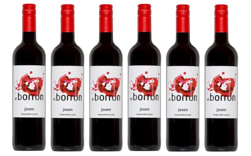 6x 0,75l - El Borrón - Joven - Tempranilo & Syrah - La Mancha D.O.P. - Spanien - Rotwein trocken von El Borrón