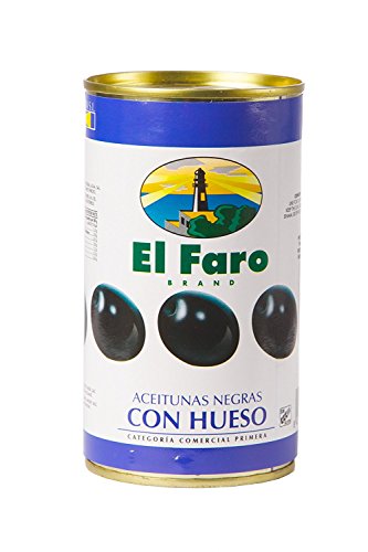 El Faro - Schwarze Oliven mit Kern - Aceitubnas Negras con Hueso 190g von El Faro