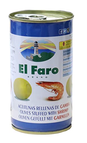 Grüne Oliven, mit Garnelenpaste, Manzanilla-Oliven, in Lake, El Faro, 350g von El Faro