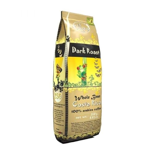 El Gusto Dunkel gerösteter Vollbohnenkaffee aus Costa Rica, Dunkel geröstet, Spezialmischung, 100% Arabica, frischer Gourmetkaffee 250 g von El Gusto Foods