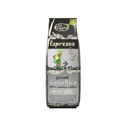 El Gusto Espresso Gemahlener Kaffee – Starker Espresso aus Tarrazu und San Ramon, 100% Arabica, intensive Süße und volles Aroma für einen authentischen Espresso-Genuss von El Gusto Foods