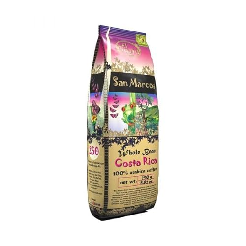 El Gusto San Marcos Spezialitätenkaffee | Ganzen Bohnen aus Costa Rica | Mittlere Röstung | 100% Arabica Kaffee | Frischer Gourmet-Kaffee 250 g von El Gusto Foods