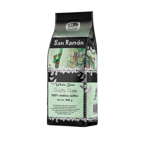 El Gusto San Ramon Kaffee aus ganzen Bohnen aus Costa Rica, mittlere Röstung, 100% Arabica, frischer Gourmet-Kaffee aus einer einzigen Herkunft 900 g von El Gusto Foods