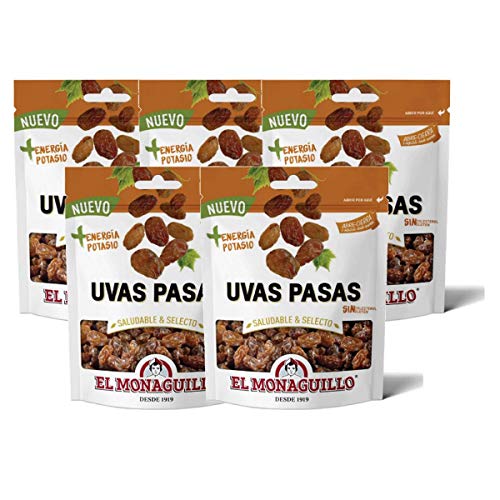 Getrocknete Rosinen 5x 150g aus der Türkei - natürliche Premium Qualität - glutenfrei - ungeschwefelt - vegan - wiederverschließbare Verpackung von El Monaguillo