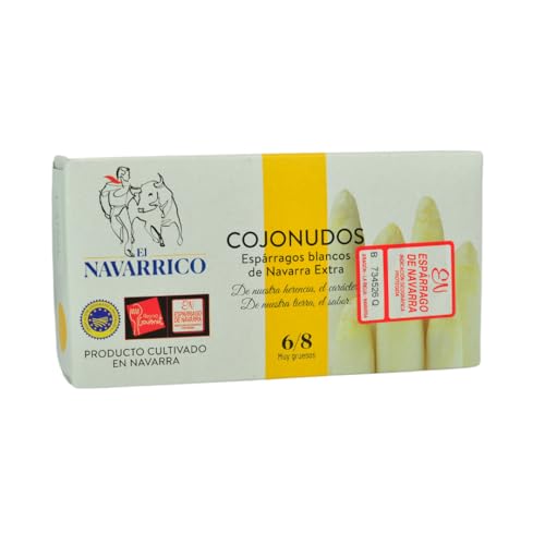 El Navarrico - Dicke Weiße Spargel-Spears aus Spanien | Glutenfrei & Allergenfrei | Einzigartiger Geschmack | Spargel aus Navarra | 250g, Artischocken Eingelegt von El Navarrico