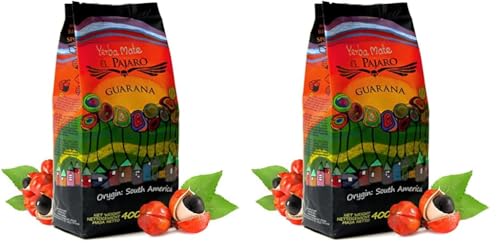 El Pajaro Guarana' Starker, Paraguayischer Mate-Tee | mit, Guarana Pulver, Limette, Mate Tee sehr reich an Koffein, Hohe Qualität, Erfrischender Mate Tee, organisch, Vegan, 11335-22, 400g von El Pajaro