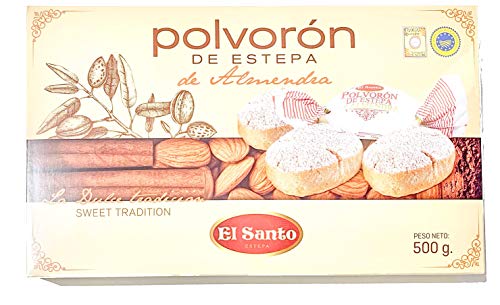 El Santo Polvorón De Almendra - Weihnachtliches Mandelschmalzgebäck aus Spanien (1 x 500g) von El Santo