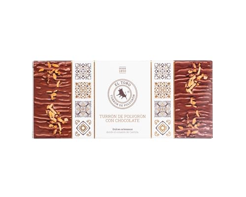 El Toro - El Toro Polvorón Nougat Bar - Praline Schokoladenüberzug - 180 Gramm - Pastelería y Dulces Galicia - Productos artesanos - Weihnachtssüßigkeiten - traditionelles Rezept von El Toro