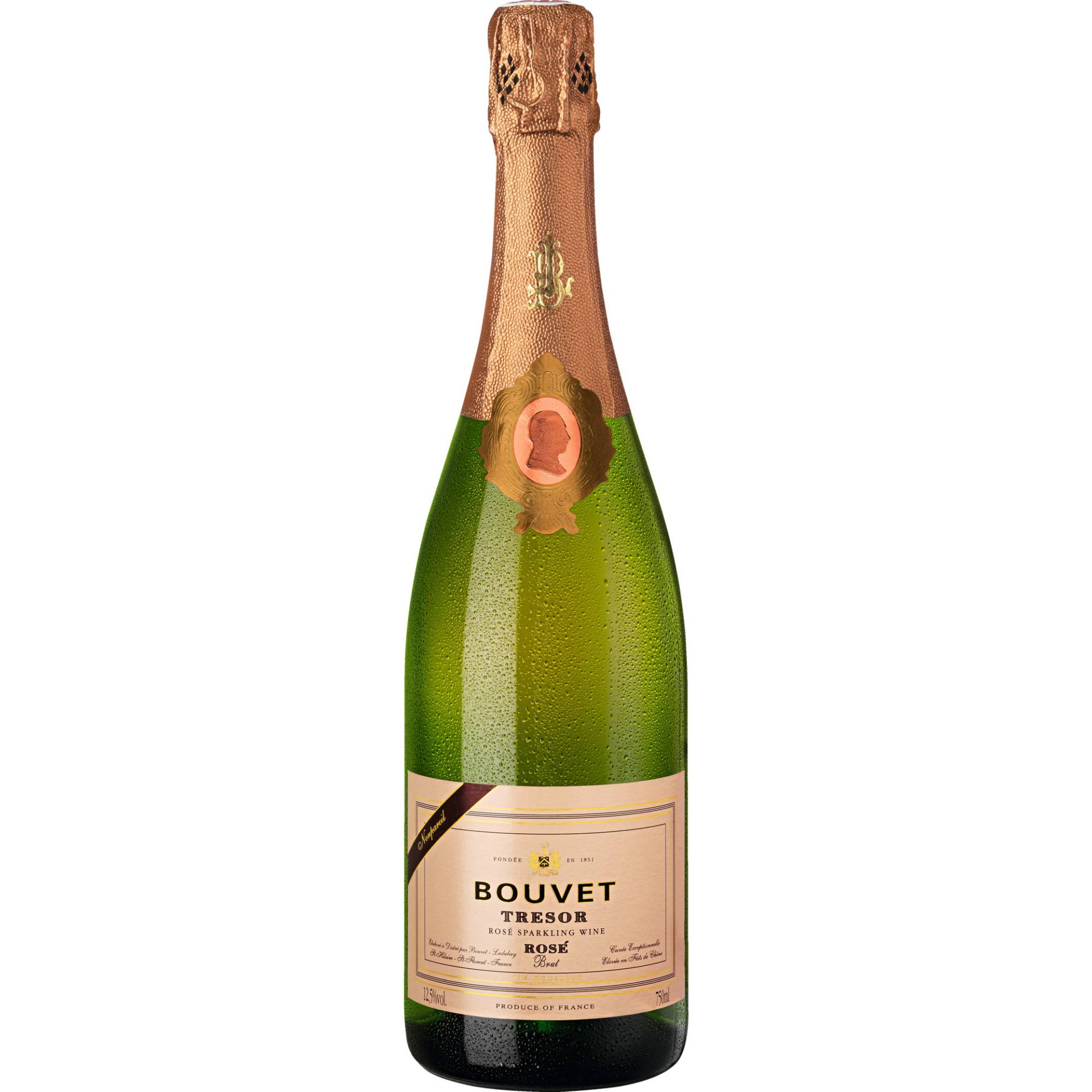 Bouvet Ladubay Trésor Rosé, Brut, Saumur AC, Loire, Schaumwein von Elaboré à Distré par Bouvet Ladubay SA - St Hilaire St Florent France