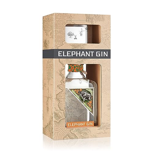 Elephant Orange Cocoa Gin im Geschenkset mit Tumbler Glas - mit Fruchtnote der Bio-Orange und Aroma der Kakaobohne - Preisgekrönter Premium Gin aus Deutschland- 40% Vol. 500ml + 360ml Glas von Elephant Gin