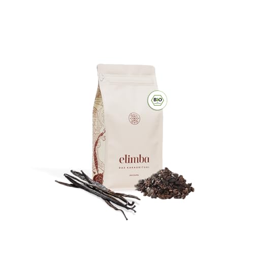 Elimba Bio Barista Kakaogranulat Alor Vanille, 400g, 100% vegan - Premium Criollo Rohkakao Trinkschokolade mit min. 65% Kakaoanteil, zeremonieller Kakao, heiße Schokolade von Elimba