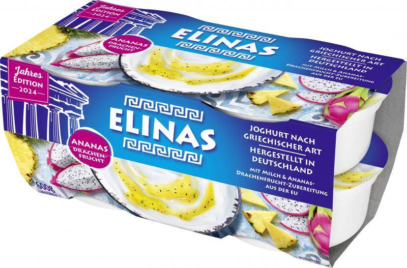 Elinas Joghurt nach griechischer Art Ananas-Drachenfrucht von Elinas