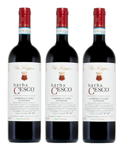 3x 0,75l - 2019er - Elio Filippino - Bärba Cesco - Barbera d'Alba Superiore D.O.P. - Piemonte - Italien - Rotwein halbtrocken von Elio Filippino