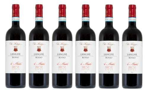 6x 0,75l - 2021er - Elio Filippino - 4 Amis - Rosso - Langhe D.O.P. - Piemonte - Italien - Rotwein trocken von Elio Filippino