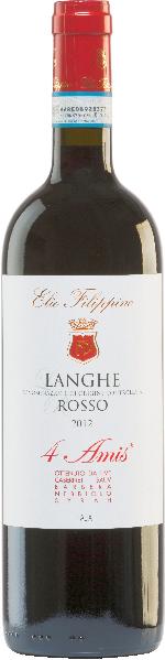 Elio Filippino Langhe Rosso 4 Amis Jg. 2020 Cuvee aus Cabernet Sauvignon , Barbera, Nebbiolo, Syrah 18 Monate in franz. Eiche gereift