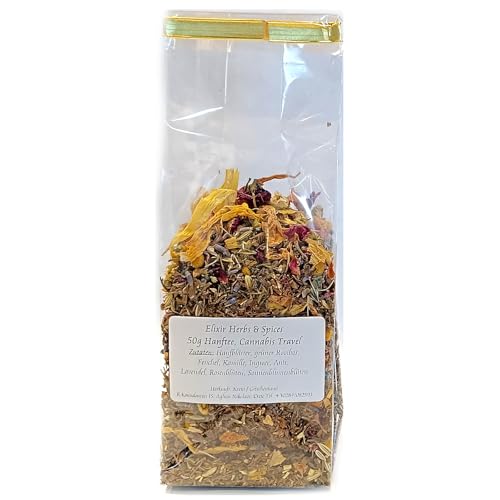 50g griechischer Hanftee Rooibos Tee aus Kreta Fenchel Kamille Ingwer Anis Rosenblüten Elixir #301 von Elixir Herbs & Spices