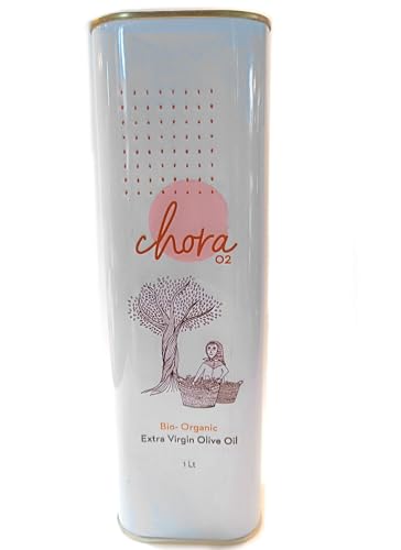 Chora O2 natives Olivenöl 1 Liter extra kaltgepresst aus sehr früher Ernte, Extra Virgin Produkt aus Kreta traditionelle Ernte (1000ml) von Elixir Herbs & Spices