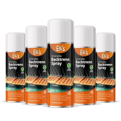 Backtrennspray | Pflanzliches Antihaft-Backspray zum Lösen von Teig & Gebäck | Vegan, ohne Palmöl | Ideal für Backformen, Pfannen & mehr | 200 ml (5 Dosen) von Elli´s