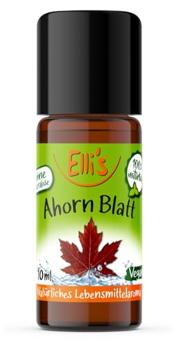 Ellis Aromen Ahorn Blatt NATÜRLICHES Lebensmittelaroma | Aromakonzentrat aus 100 % Veganen und Natürlichen Ursprung | Für Speisen & Getränke | 10 ml von Elli´s