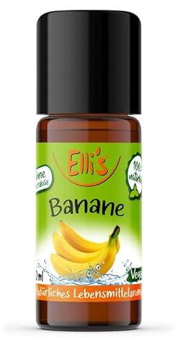 Ellis Aromen Banane NATÜRLICHES Lebensmittelaroma | Aromakonzentrat aus 100 % Veganen und Natürlichen Ursprung | Für Speisen & Getränke | 10 ml von Elli´s