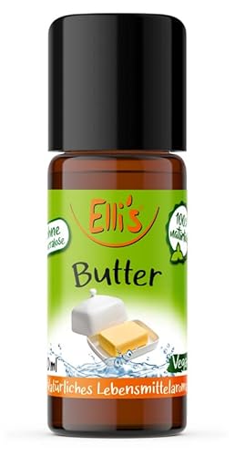 Ellis Aromen Butter NATÜRLICHES Lebensmittelaroma | Aromakonzentrat aus 100 % Veganen und Natürlichen Ursprung | Für Speisen & Getränke | 10 ml von Elli´s