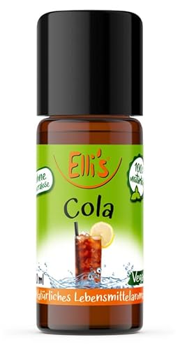 Ellis Aromen Cola NATÜRLICHES Lebensmittelaroma | Aromakonzentrat aus 100 % Veganen und Natürlichen Ursprung | Für Speisen & Getränke | 10 ml von Elli´s