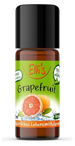 Ellis Aromen Grapefruit NATÜRLICHES Lebensmittelaroma | Aromakonzentrat aus 100 % Veganen und Natürlichen Ursprung | Für Speisen & Getränke | 10 ml von Elli´s