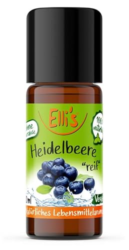 Ellis Aromen Heidelbeere NATÜRLICHES Lebensmittelaroma | Aromakonzentrat aus 100 % Veganen und Natürlichen Ursprung | Für Speisen & Getränke | 10 ml von Elli´s