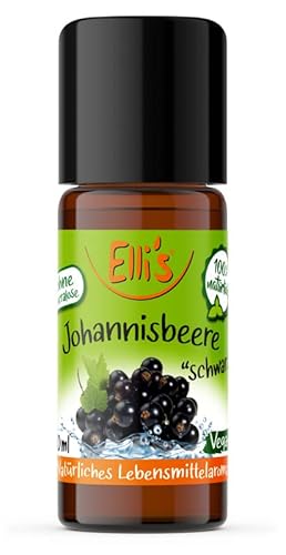 Ellis Aromen Johannisbeere NATÜRLICHES Lebensmittelaroma | Aromakonzentrat aus 100 % Veganen und Natürlichen Ursprung | Für Speisen & Getränke | 10 ml von Elli´s