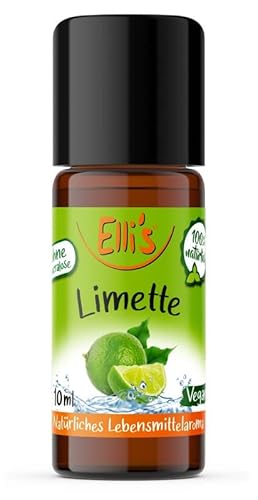 Ellis Aromen Limette NATÜRLICHES Lebensmittelaroma | Aromakonzentrat aus 100 % Veganen und Natürlichen Ursprung | Für Speisen & Getränke | 10 ml von Elli´s