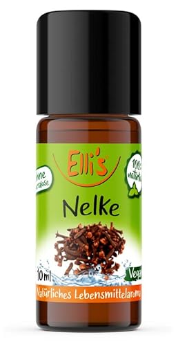 Ellis Aromen Nelke NATÜRLICHES Lebensmittelaroma | Aromakonzentrat aus 100 % Veganen und Natürlichen Ursprung | Für Speisen & Getränke | 10 ml von Elli´s