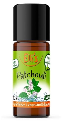 Ellis Aromen Patchouli NATÜRLICHES Lebensmittelaroma | Aromakonzentrat aus 100 % Veganen und Natürlichen Ursprung | Für Speisen & Getränke | 10 ml von Elli´s