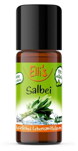 Ellis Aromen Salbei NATÜRLICHES Lebensmittelaroma | Aromakonzentrat aus 100 % Veganen und Natürlichen Ursprung | Für Speisen & Getränke | 10 ml von Elli´s