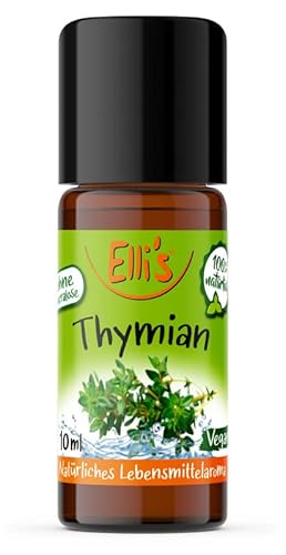 Ellis Aromen Thymian NATÜRLICHES Lebensmittelaroma | Aromakonzentrat aus 100 % Veganen und Natürlichen Ursprung | Für Speisen & Getränke | 10 ml von Elli´s