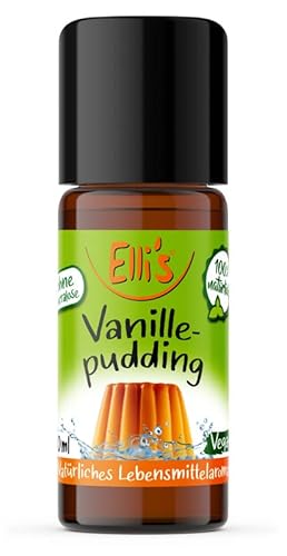 Ellis Aromen Vanille Pudding NATÜRLICHES Lebensmittelaroma | Aromakonzentrat aus 100 % Veganen und Natürlichen Ursprung | Für Speisen & Getränke | 10 ml von Elli´s