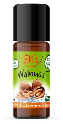 Ellis Aromen Walnuss NATÜRLICHES Lebensmittelaroma | Aromakonzentrat aus 100 % Veganen und Natürlichen Ursprung | Für Speisen & Getränke | 10 ml von Elli´s