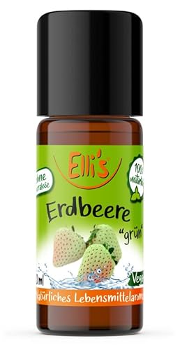 Ellis Aromen grüne Erdbeere NATÜRLICHES Lebensmittelaroma | Aromakonzentrat aus 100 % Veganen und Natürlichen Ursprung | Für Speisen & Getränke | 10 ml von Elli´s