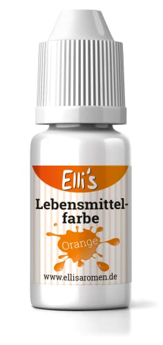 Lebensmittelfarbe Orange – flüssige Lebensmittelfarbe zum Backen und Kochen, färben von Flüssigkeiten, Kuchen, Topping und Teig – Zuckerfrei und Geschmacks neutral – starke Farbkraft von Elli´s