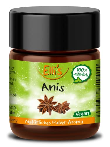 Ellis Aromen Anis NATÜRLICHES PULVER Lebensmittelaroma | Aromakonzentrat aus 100 % Veganen und Natürlichen Ursprung | für Lebensmittel und Getränke, wie zum Backen und Kochen | 10 g von Elli´s