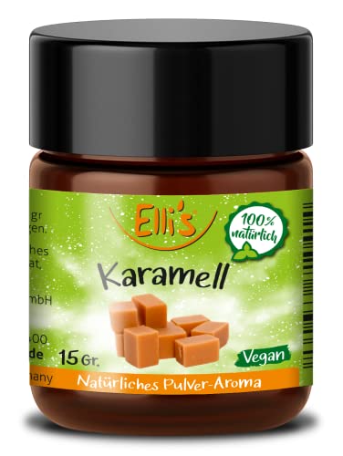 Ellis Aromen Karamell NATÜRLICHES PULVER Lebensmittelaroma | Aromakonzentrat aus 100 % Veganen und Natürlichen Ursprung | für Lebensmittel und Getränke, wie zum Backen und Kochen | 10 g von Elli´s