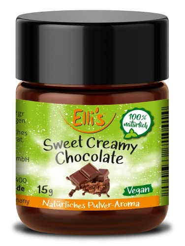 Ellis Aromen Sweet Creamy Chocolate NATÜRLICHES PULVER Lebensmittelaroma | Aromakonzentrat aus 100 % Veganen und Natürlichen Ursprung | für Lebensmittel und Getränke, wie zum Backen und Kochen | 10 g von Elli´s