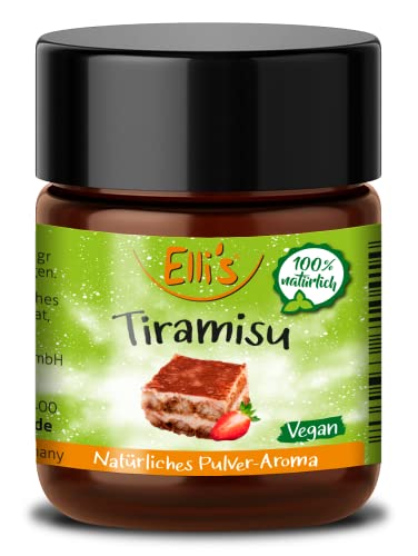 Ellis Aromen Tiramisu NATÜRLICHES PULVER Lebensmittelaroma | Aromakonzentrat aus 100 % Veganen und Natürlichen Ursprung | für Lebensmittel und Getränke, wie zum Backen und Kochen | 10 g von Elli´s