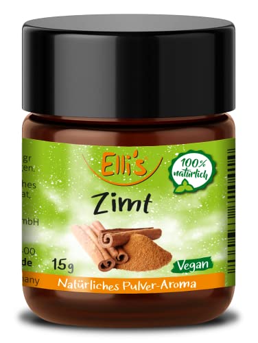 Ellis Aromen Zimt NATÜRLICHES PULVER Lebensmittelaroma | Aromakonzentrat aus 100 % Veganen und Natürlichen Ursprung | für Lebensmittel und Getränke, wie zum Backen und Kochen | 10 g von Elli´s