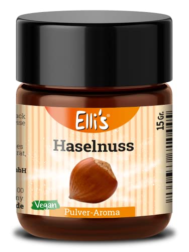 Ellis Aromen Haselnuss PULVER Lebensmittelaroma | Vegan und kalorienarm | für Lebensmittel und Getränke, wie zum Backen und Kochen | 10 g von Elli´s