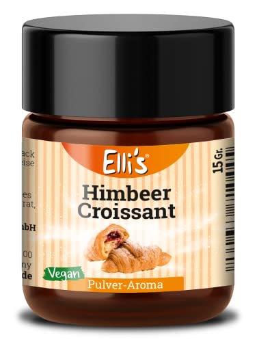 Ellis Aromen Himbeer Croissant PULVER Lebensmittelaroma | Vegan und kalorienarm | für Lebensmittel und Getränke, wie zum Backen und Kochen | 10 g von Elli´s